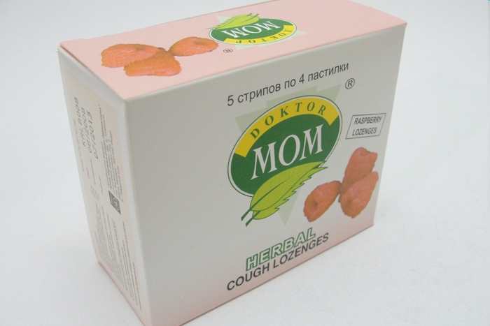 Доктор мом растительные пастилки от кашля малиновые №20