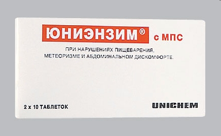 Юниэнзим с мпс таб. п.о №20
