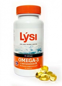 Лиси рыбий жир из диких морских рыб Lysi омега-3 витамин Д капс. №60